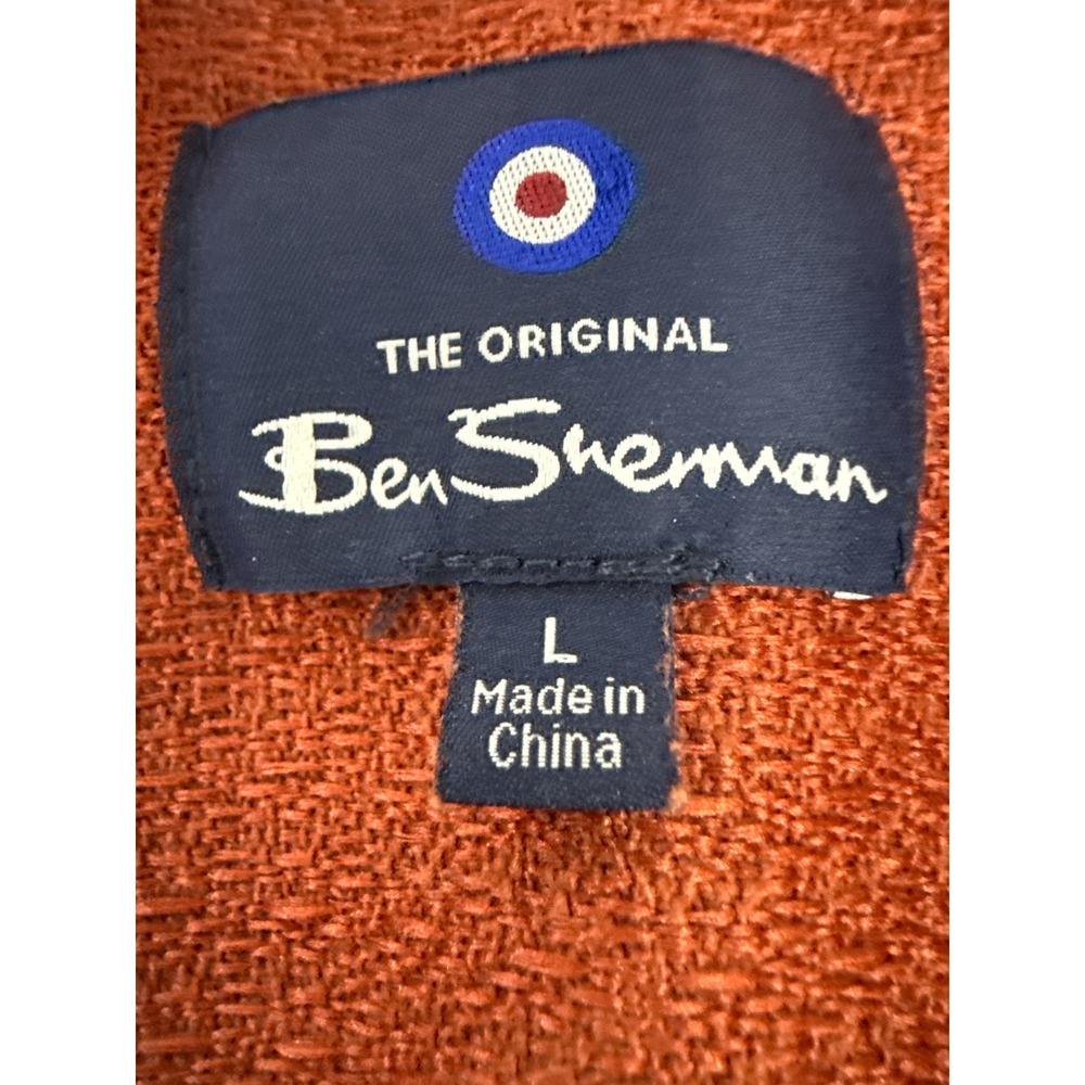 Ben Sherman Shirt Mens Large Orange Excellent Vintage Preppy Short Sleeve Button - Picture 4 of 7